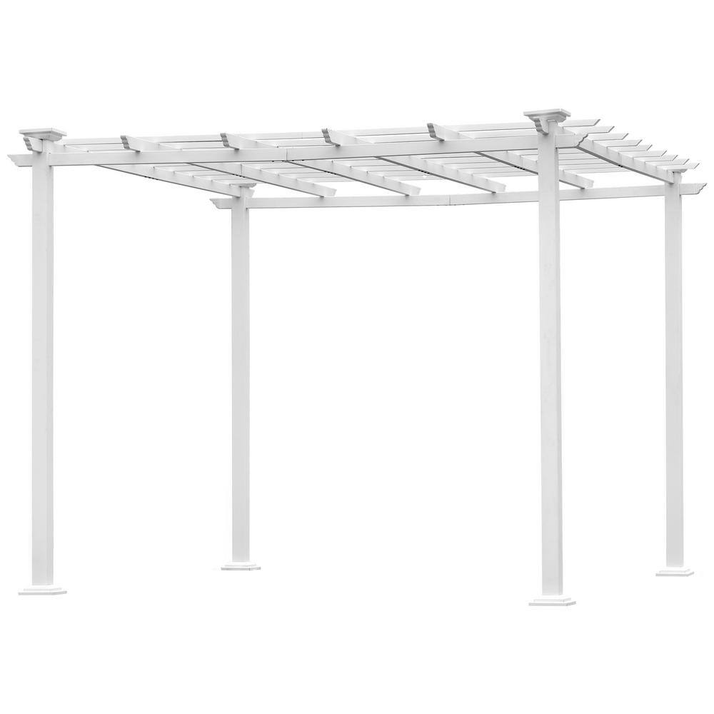 None 10 ft. x 10 ft. White Iron Pergola Gazebo