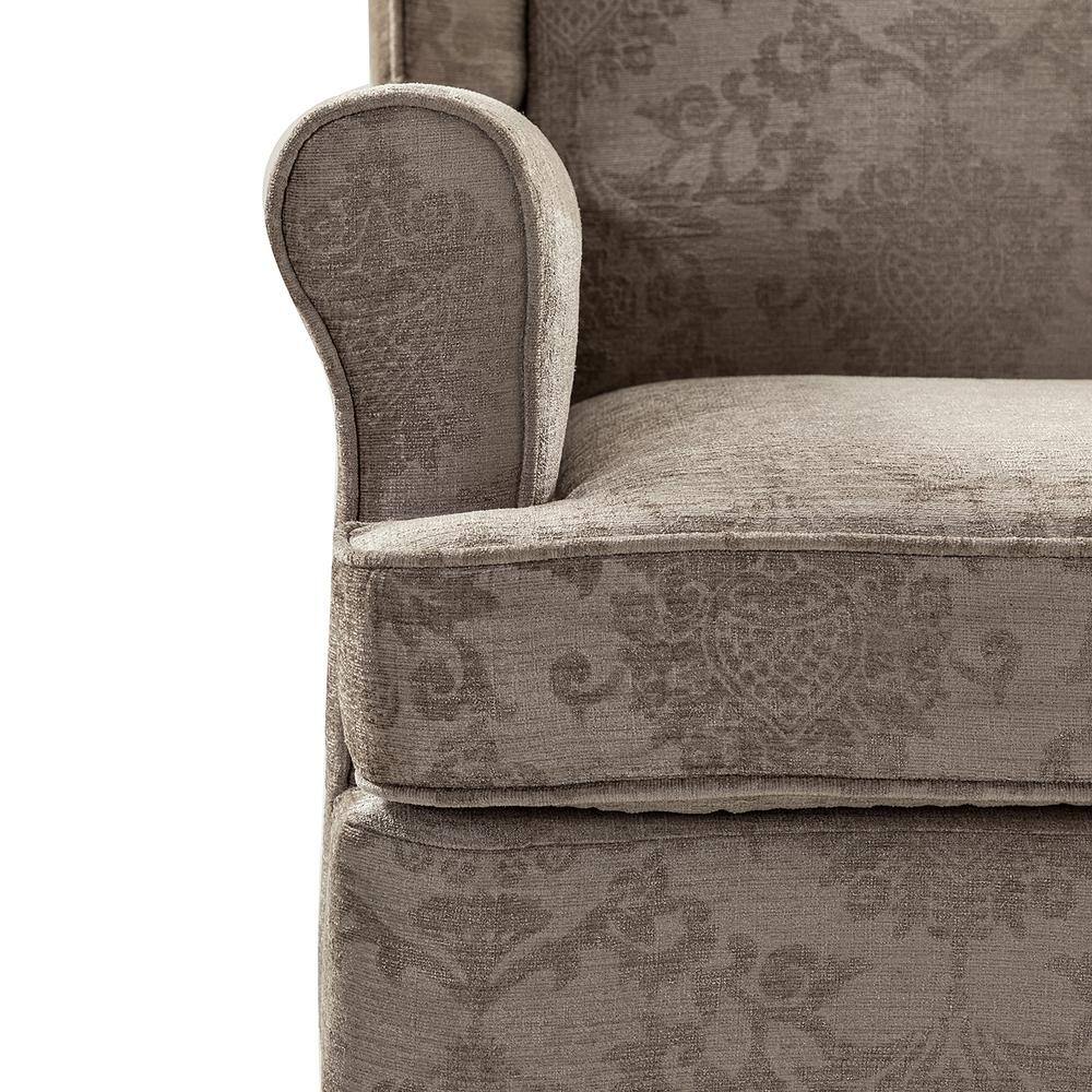 JAYDEN CREATION Daunus Brocade Traditional Style Upholstered Armchair with Turned Legs (Set of 2)