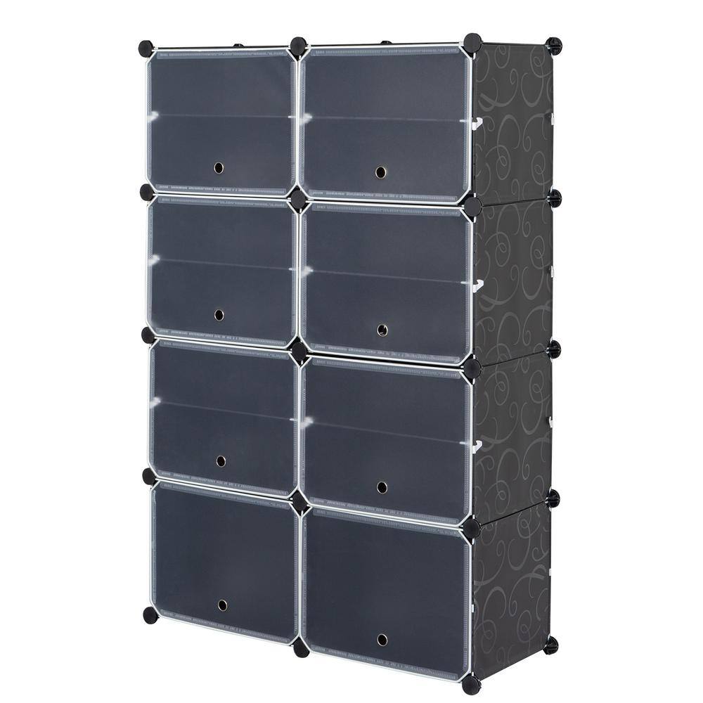 None 48 in. H 28-Pair Black Shoe Rack