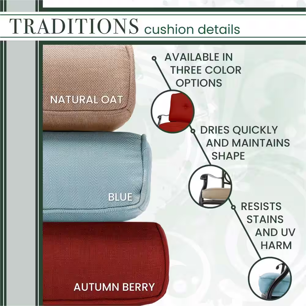 Hanover Traditions 7-Piece Aluminum Outdoor Dining Set with Natural Oat Cushions