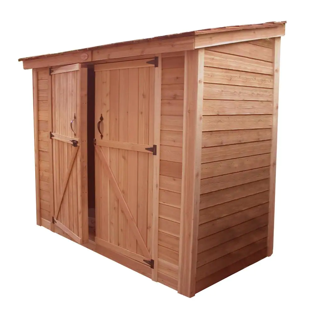 Outdoor Living Today Spacesaver 8 ft. x 4 ft. Western Red Cedar Double Door Storage Shed