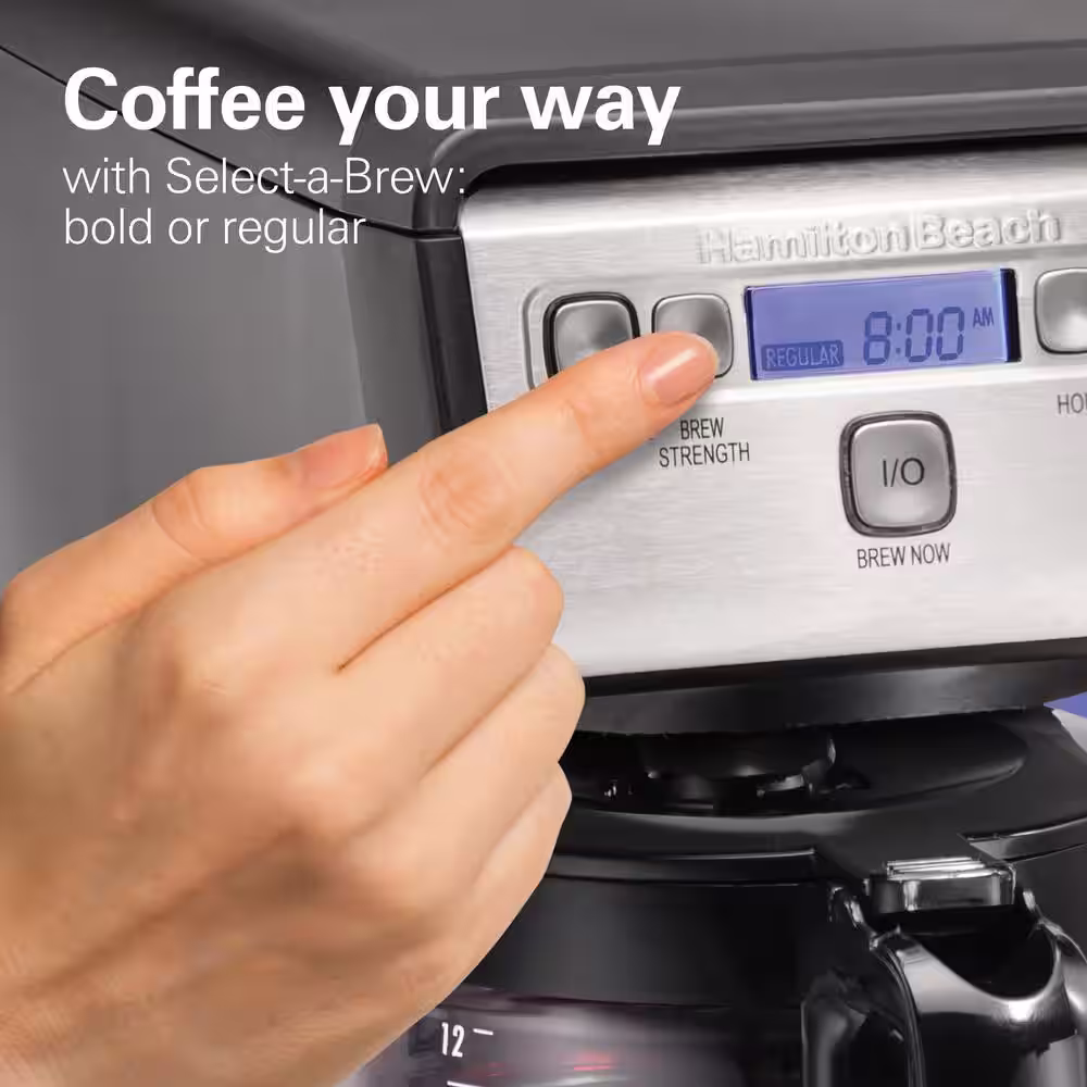 Hamilton Beach Compact 12-Cup Black Programmable Drip Coffee Maker