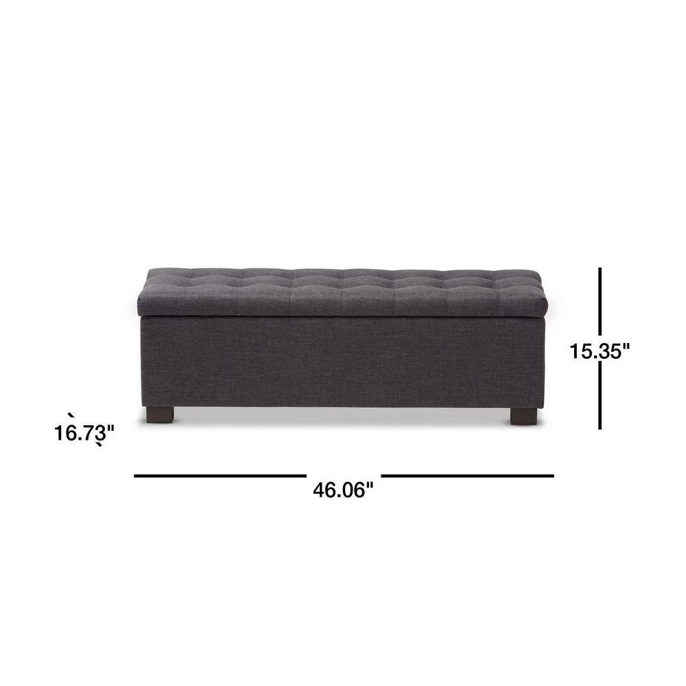 Baxton Studio Roanoke Dark Gray Bench