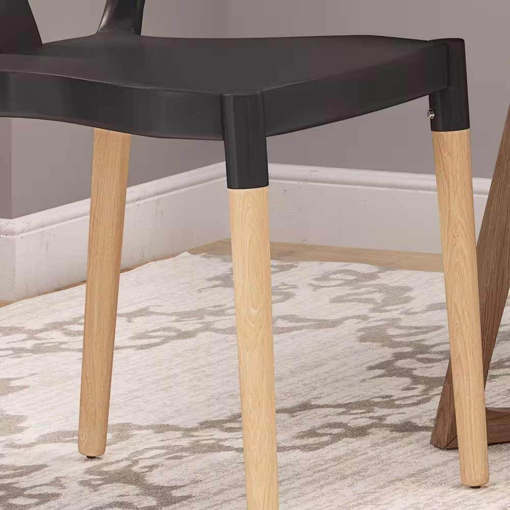 None Mountfair Black and Natural Wood Dining Chair (Set of 2)