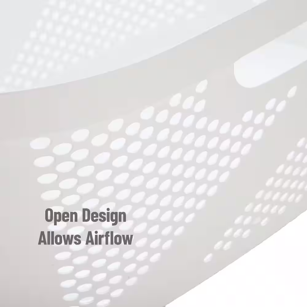 Mind Reader Basket Collection, Laundry Basket, 40 Liter (10kg/22lbs) Capacity, Cut Out Handles, Set of 2, White