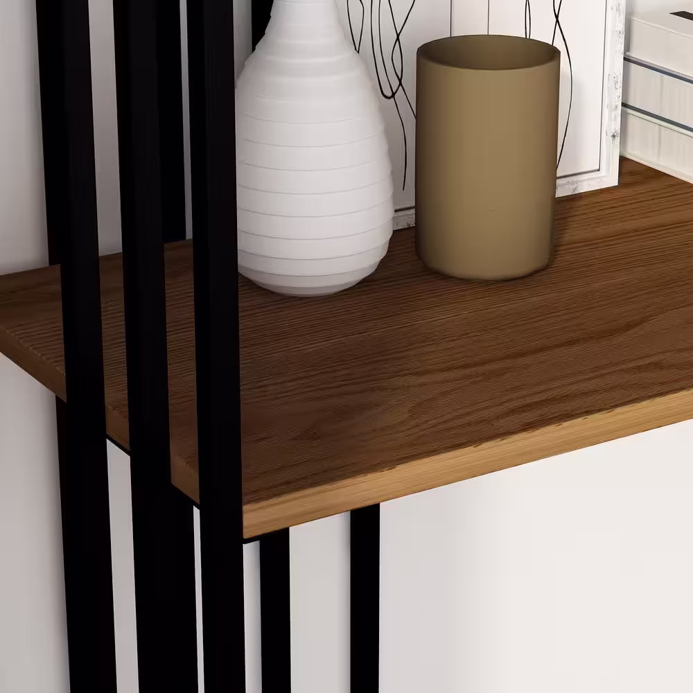 None 79.1 in. Tall Black Metal Frame Standard Bookcase Bookshelf With 6 Tier Shelves