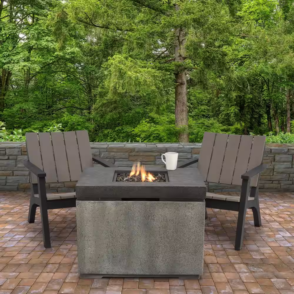 None Concrete MGO Propane Fire Pit Table