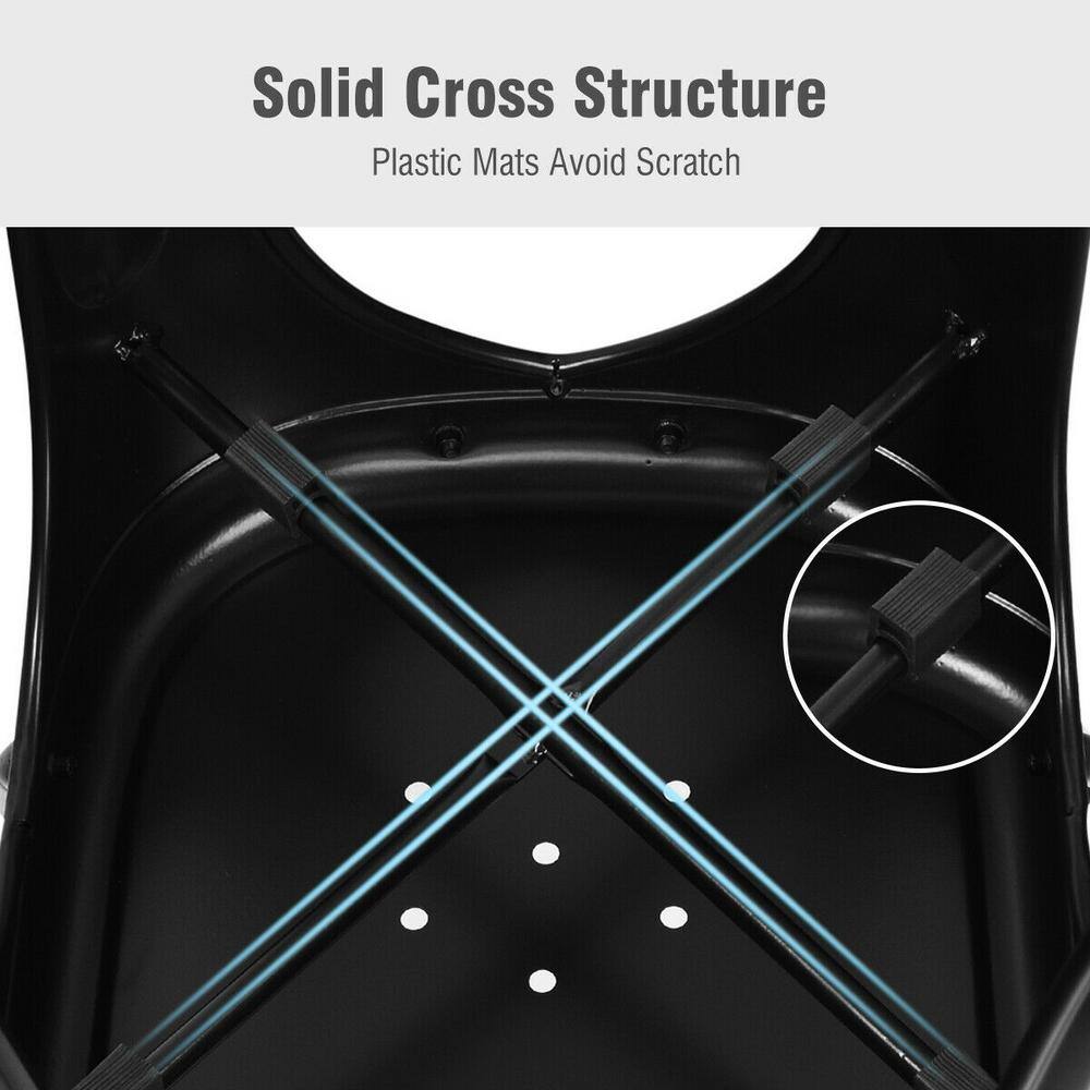 Costway Black Steel Stackable Dining Chair (Set of 4 )