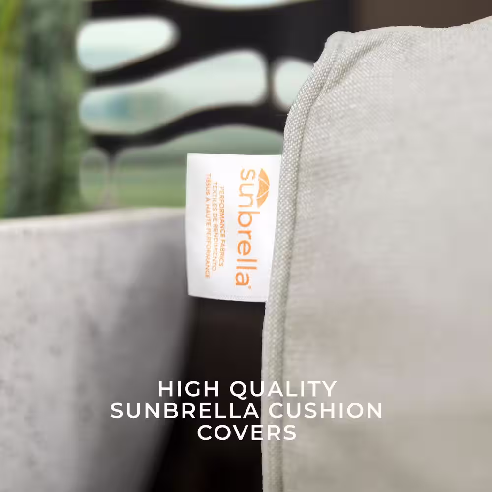 Backyard Discovery Hillsdale 8 ft. x 8 ft. Brown Steel Traditional Cabana Pergola with Conversation Seating in Pumice