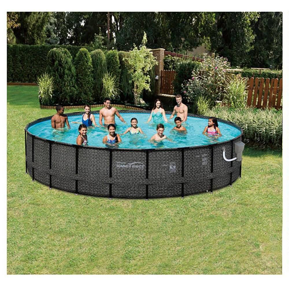 Summer Waves 20 ft. x 48 in. Round Hard Side Above Ground Swimming Pool Set with Pump