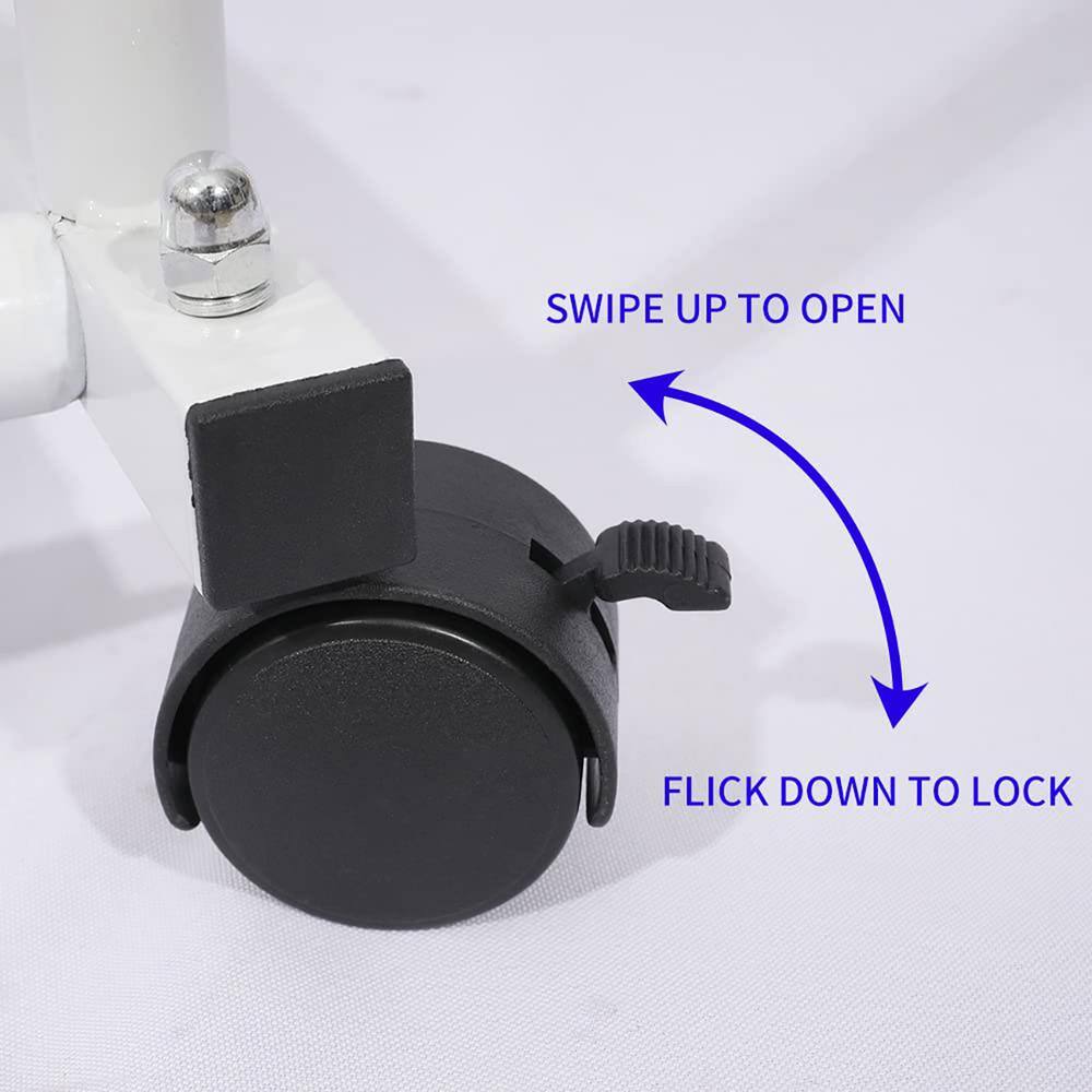 None White Metal Garment Clothes Rack Double Rod 48 in. W x 65 in. H