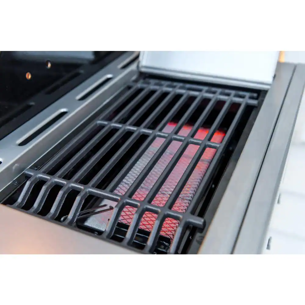 KitchenAid 3-Burner Propane Gas Grill in Stainless Steel with Ceramic Sear Side Burner