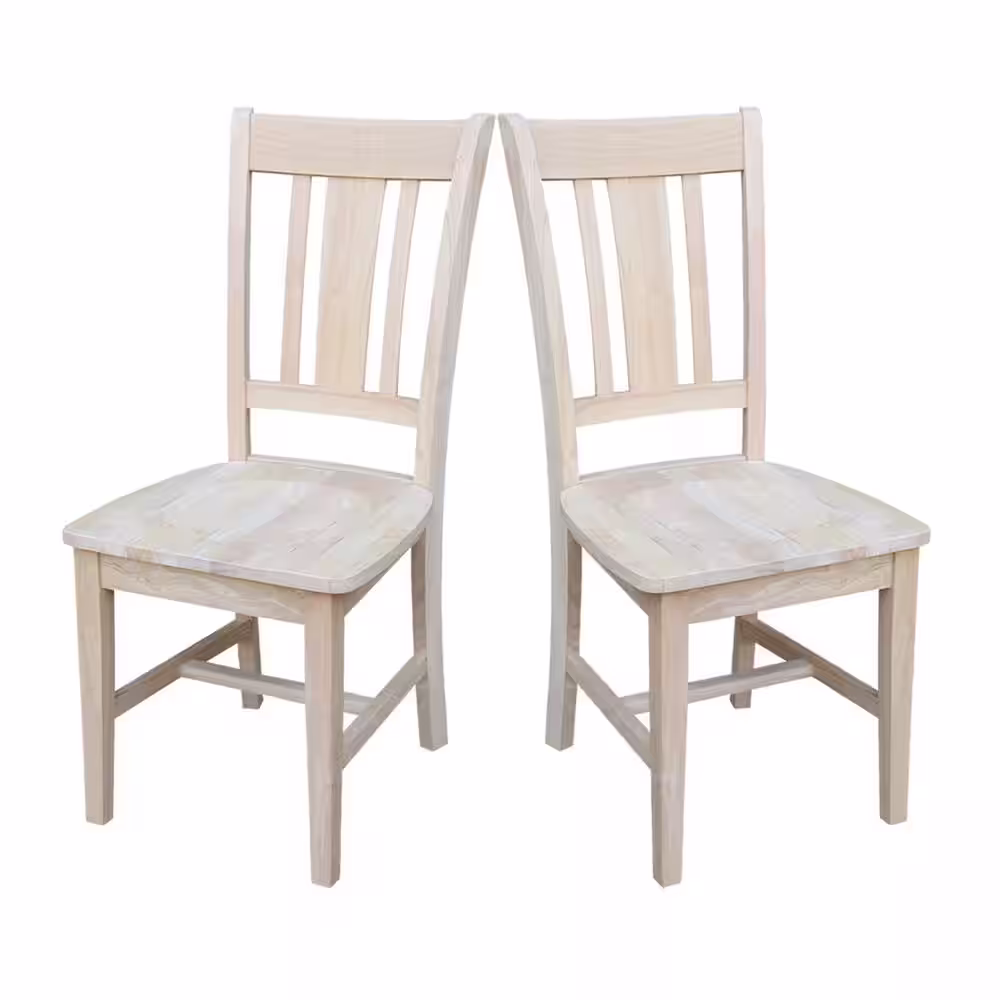 International Concepts San Remo Unfinished Wood Slat Back Dining Chair (Set of 2)