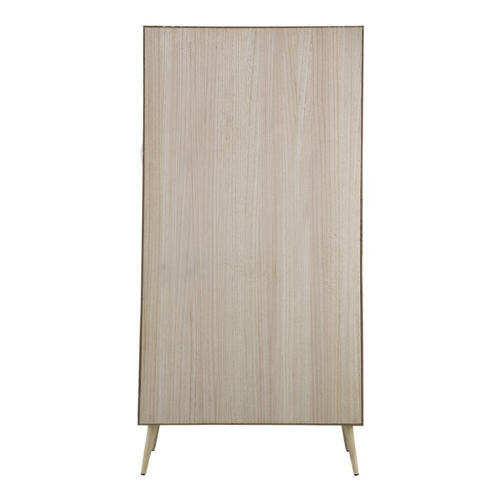 None Beige Wooden Accent Cabinet 14.6 in. L x 35.4 in. W x 74.4 in. H