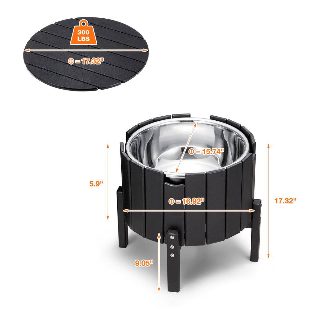 EROMMY 1 .76-gallon Capacity Outdoor Patio Cooler, HDPE Material Ice Barrel, Black