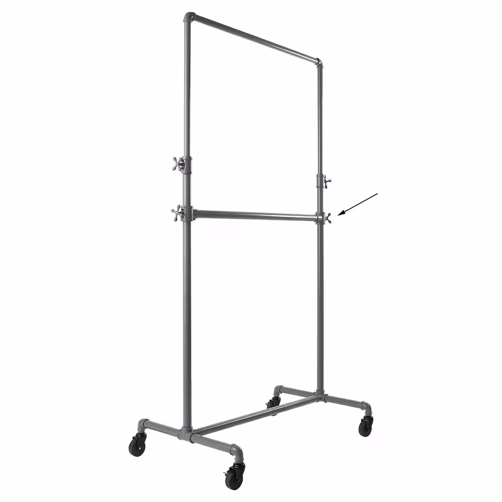 Econoco Gray Metal Clothes Rack 39 in. W x 1.25 in. H