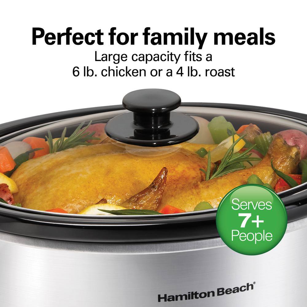 Hamilton Beach 6 qt. Programmable Silver Slow Cooker with Temperature Settings