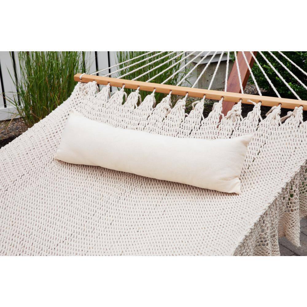 Sol Living Acapulco Outdoor Patio Pillow Cotton Hammock Cushion - Natural