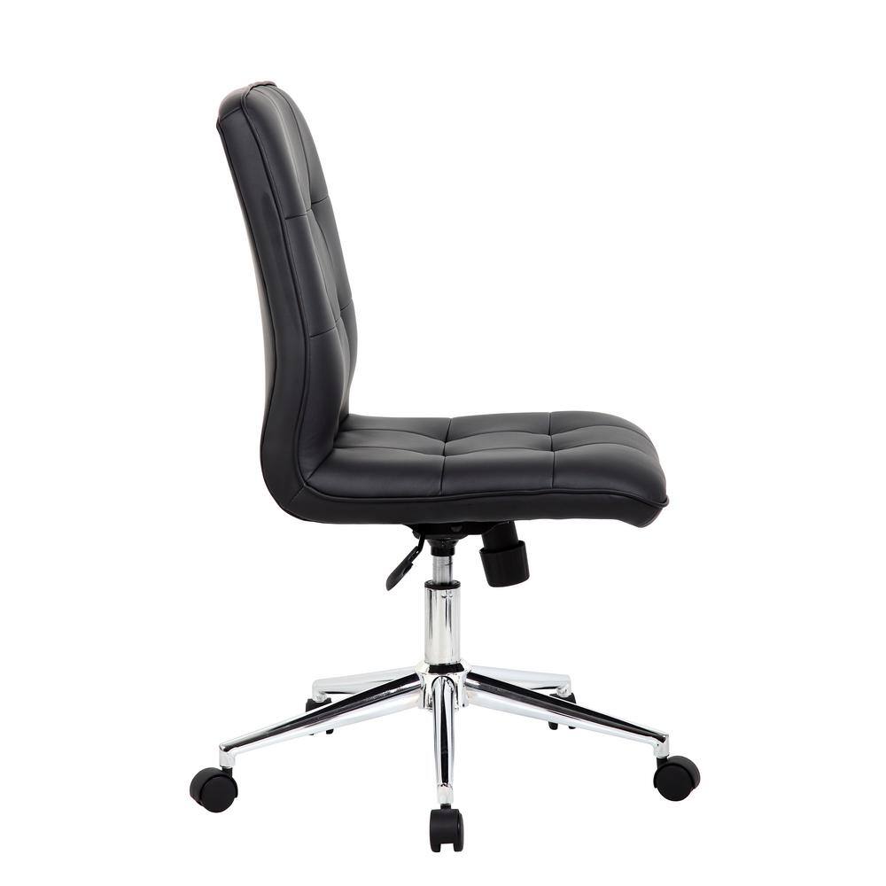 BOSS Office Products Contemporary Task Chair Black Vinyl Cover with Ergonomic Seat Height Adjustment