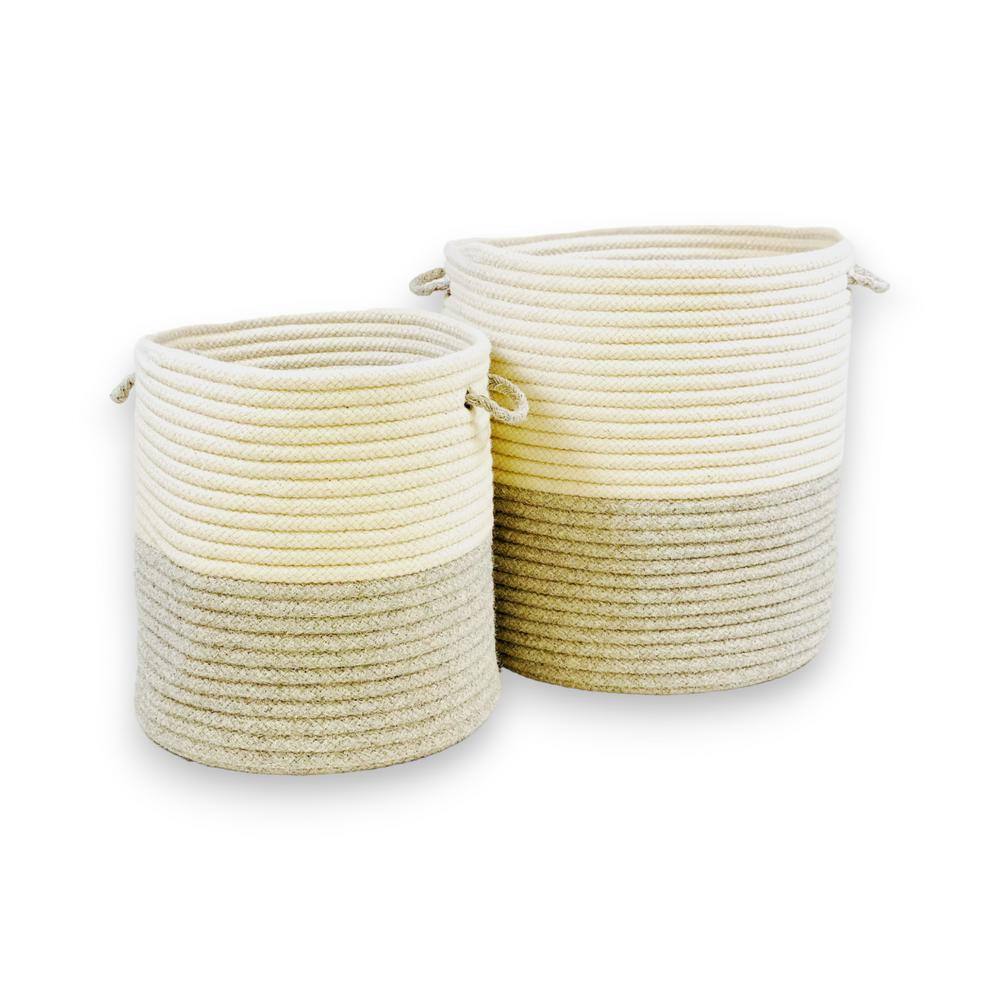 Colonial Mills All-Natural 2 Tone Woven Hampers - Light Grey 17 in. x 17 in. x 22 in.