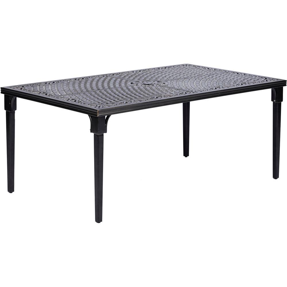 Cambridge Hammond 7-Piece Dining Set with a 70 in. x 40 in. Cast-Top Dining Table and 6 Sling Swivel Rockers