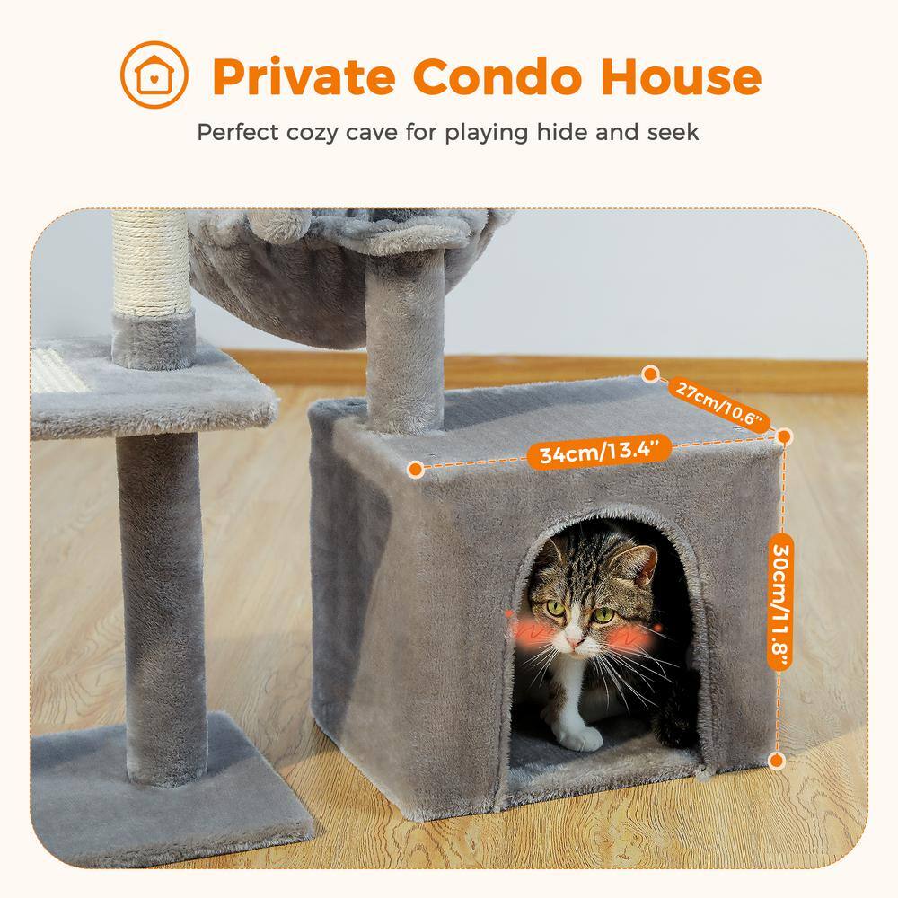 None Modern Cat Scratching Posts and Trees, Cat House, Cat Tree in Grey