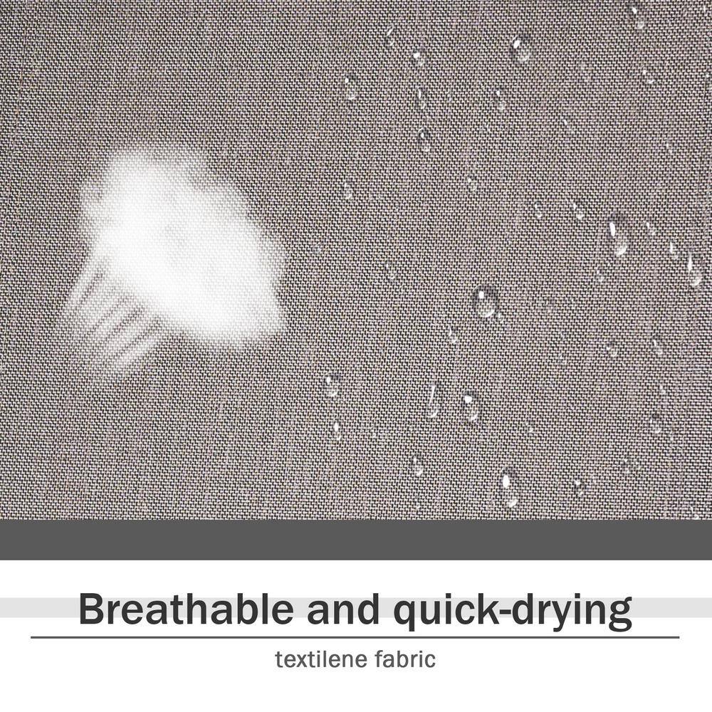 None 7-piece Outdoor Dining Set, 6 Patio Chairs and Metal Rectangle Dining Table with 1.57 inches Umbrella Hol