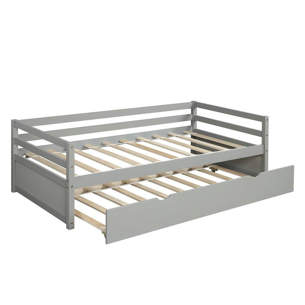 Harper & Bright Designs Gray Varley Twin Daybed with Trundle