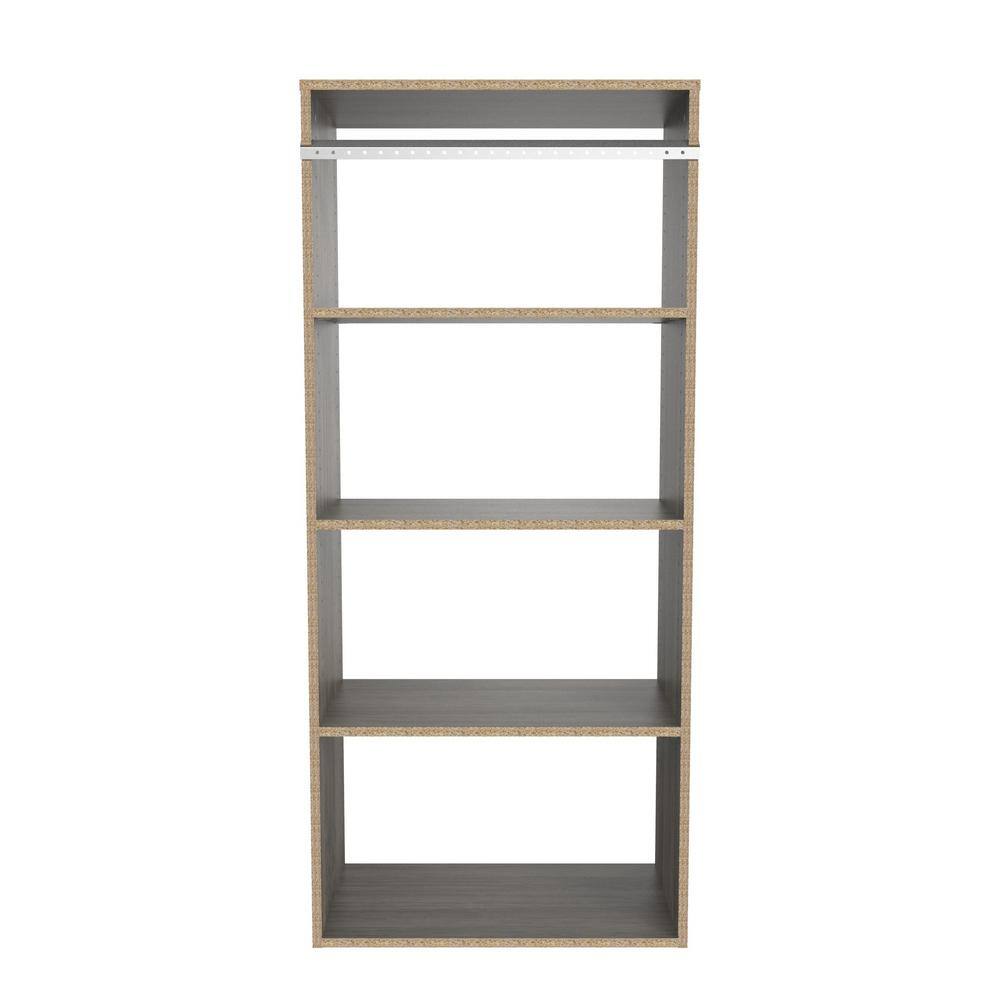 ClosetMaid Style+ 25 in. W Coastal Teak Hanging Wood Closet Tower