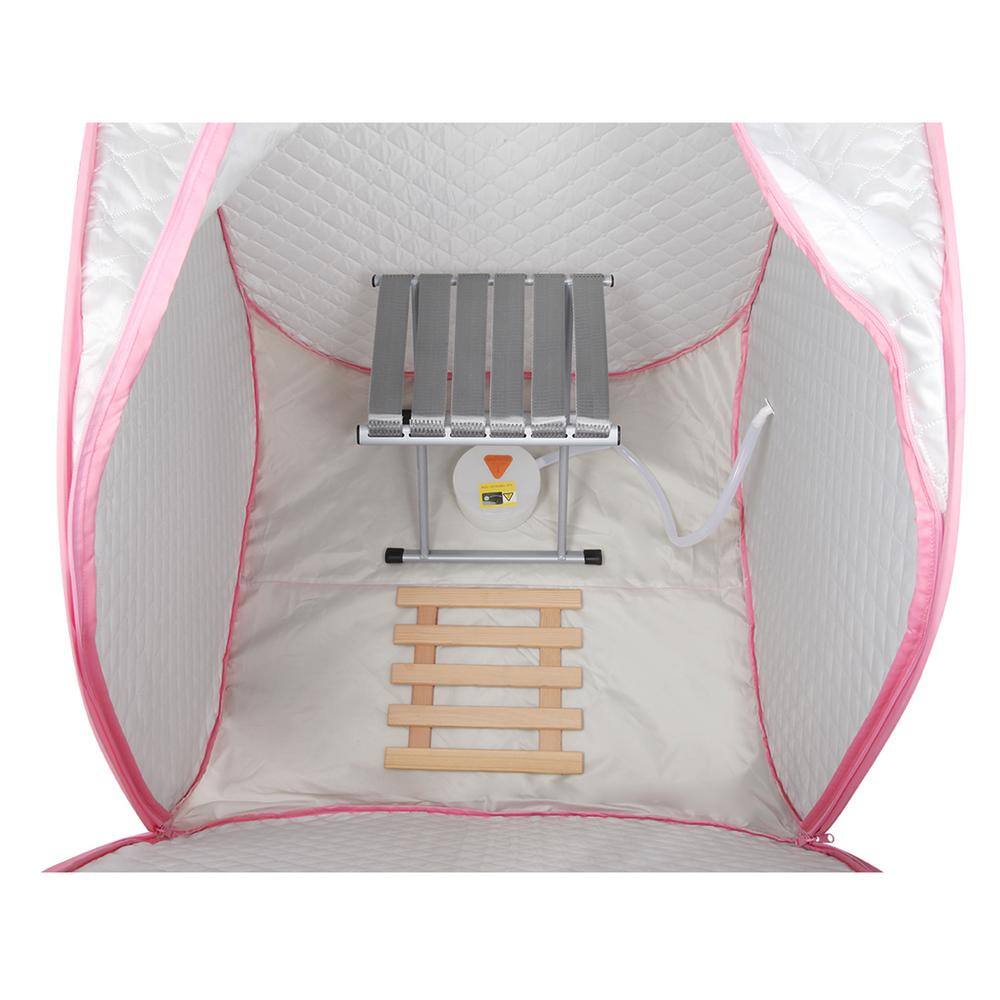 None 1-Person Foldable Half Body Steam Sauna Spa Tent with Steam Pot, Chair and Remote Control in Gray