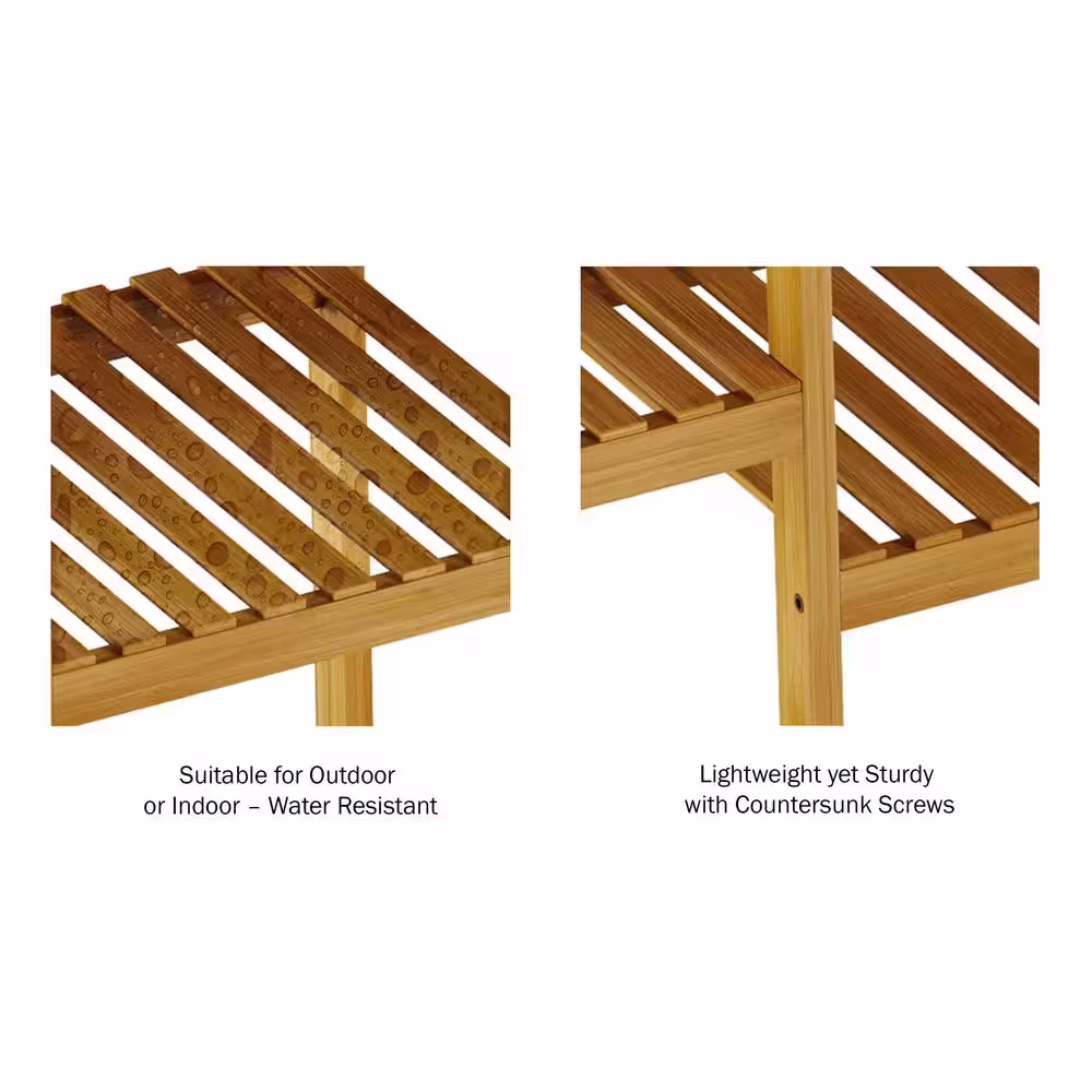 Pure Garden 3-Tier Bamboo Shelving Unit (13 in. W x 40 in. H x 38 in. D)