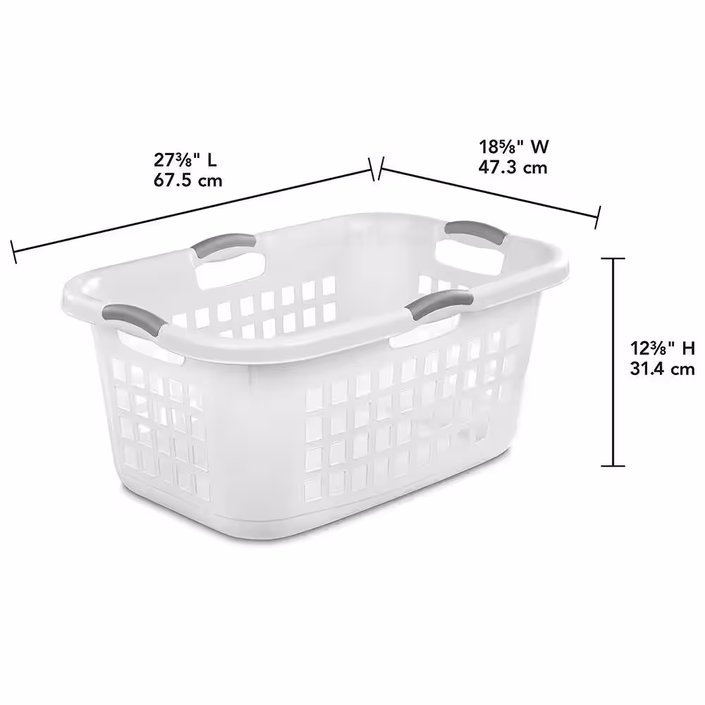 Sterilite Ultra White 2-Bushel Plastic Stacking Clothes Laundry Basket (6-Pack)