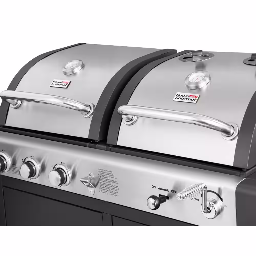 Royal Gourmet 3-Burner Propane Gas and Charcoal Combo Grill in Black