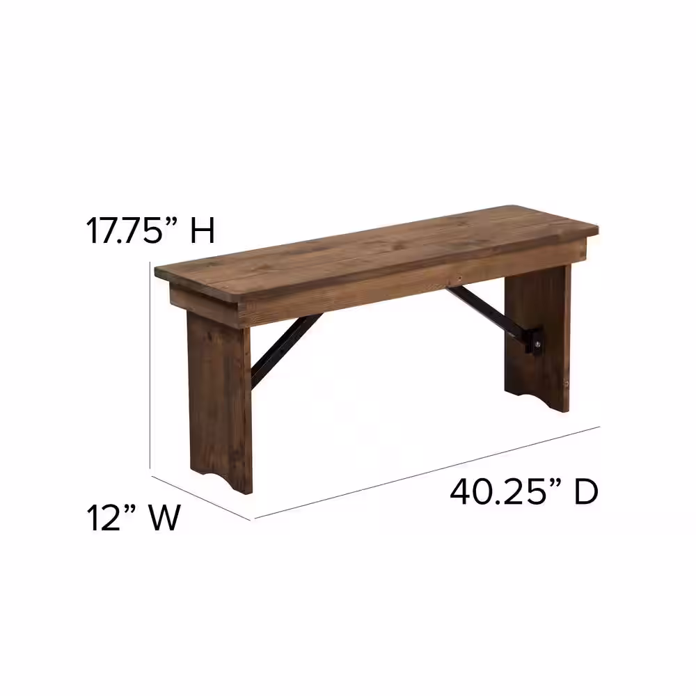 Carnegy Avenue Antique Rustic Wood Dining Bench 40.25 in. .