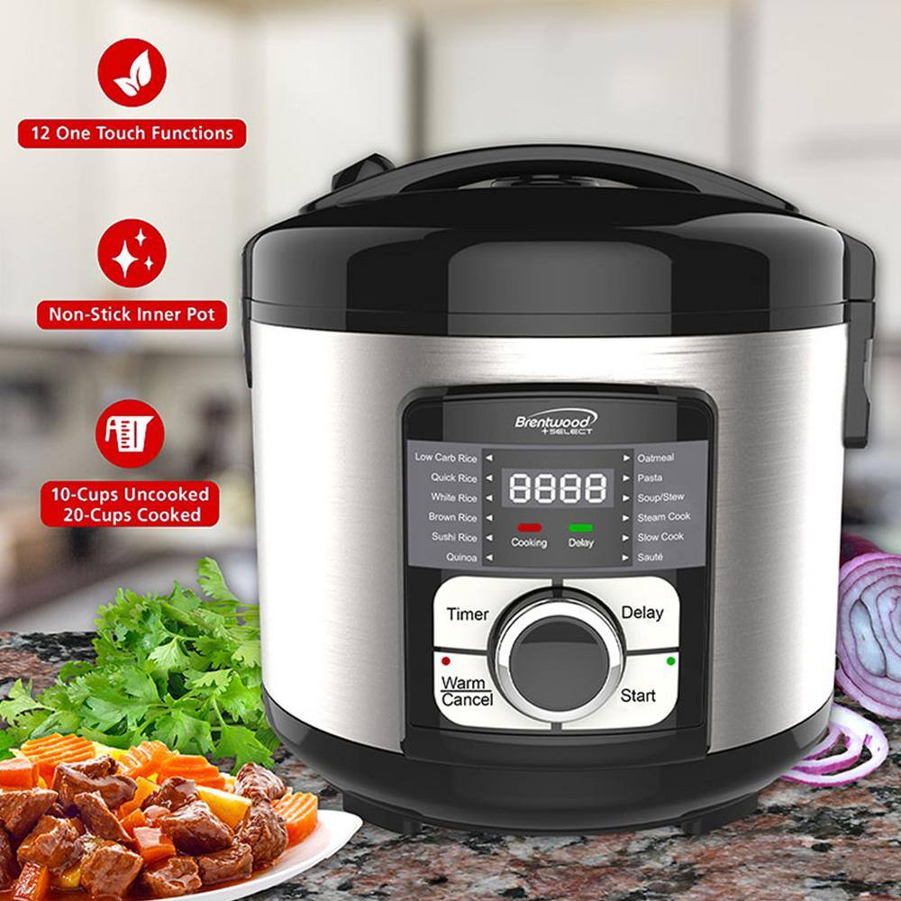 Brentwood Select 12 Black Function Stainless Steel Electric Multi-Cooker