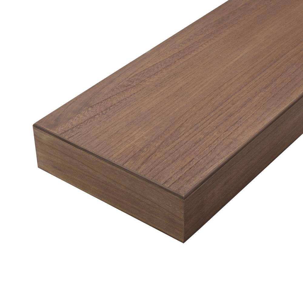 Mikasa 10-in. W x 36-in. D l x 3-in h Dark Brown MDF/Wood Chunky Pole Mount Decorative Wall Shelf without Brackets