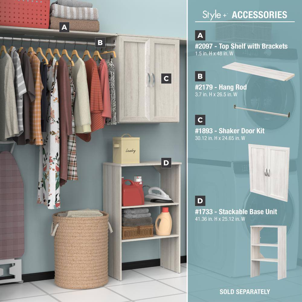 ClosetMaid Style+ 14.59 in. D x 25.12 in. W x 31.28 in. H Bleached Walnut Wood Closet System Hanging Tower