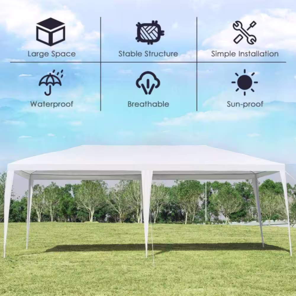 None 10 ft. x 20 ft. White Canopy Tent Gazebos