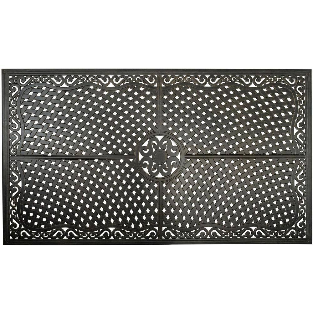 Cambridge Hammond 7-Piece Dining Set with a 70 in. x 40 in. Cast-Top Dining Table and 6 Sling Swivel Rockers