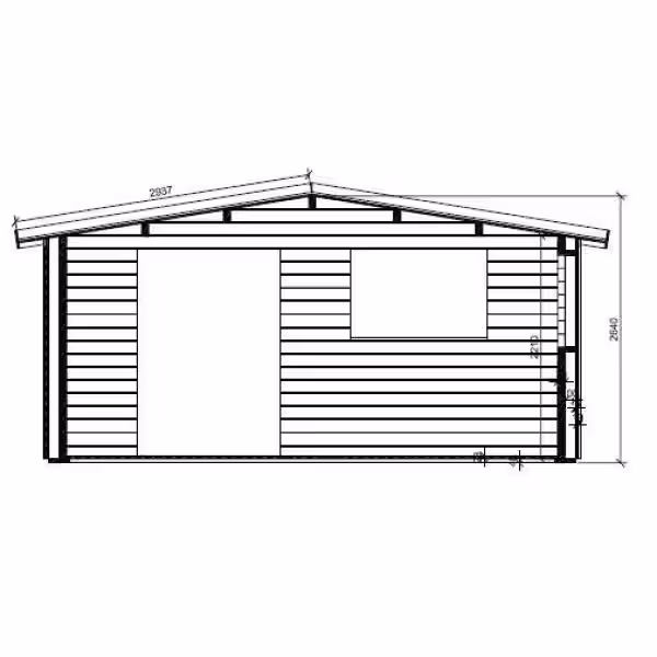 Hud-1 EZ Buildings 16 ft. W x 16 ft. D Cabin Kit with Solar Package D.I.Y Log