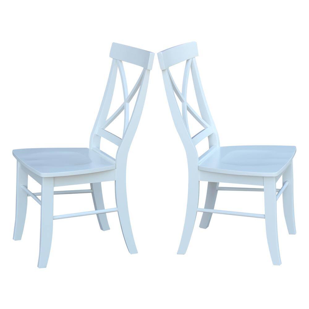 International Concepts Alexa Pure White Wood X-Back Chair (Set of 2)