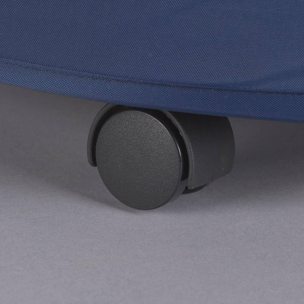 HOUSEHOLD ESSENTIALS Pop Up Polyester Laundry Hamper with Wheels in Navy Blue