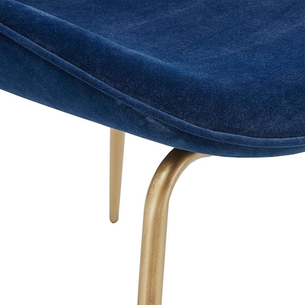 HomeSullivan Gold Fully Upholstered Blue Velvet Dining Chair (Set of 2)