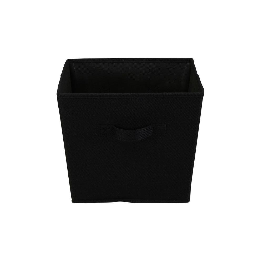 HOUSEHOLD ESSENTIALS 7 gal. Medium Fabric Storage Bins in Black Linen 2-Pack