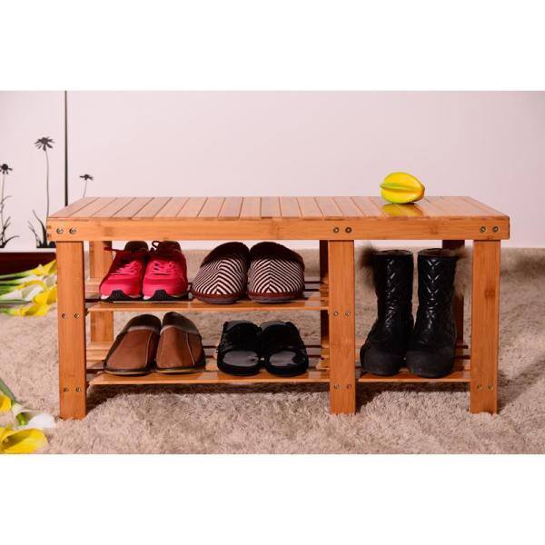 None 35.43 in. L x 11.02 in. W x 17.72 in. H 5-Pairs 2-Tier Brown Bamboo Shoe Rack