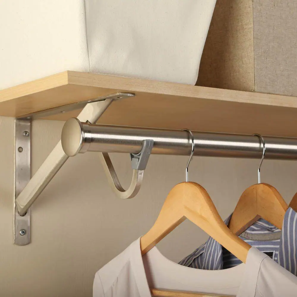 Everbilt 1.31 in. Brushed Nickel Heavy-Duty Closet Rod