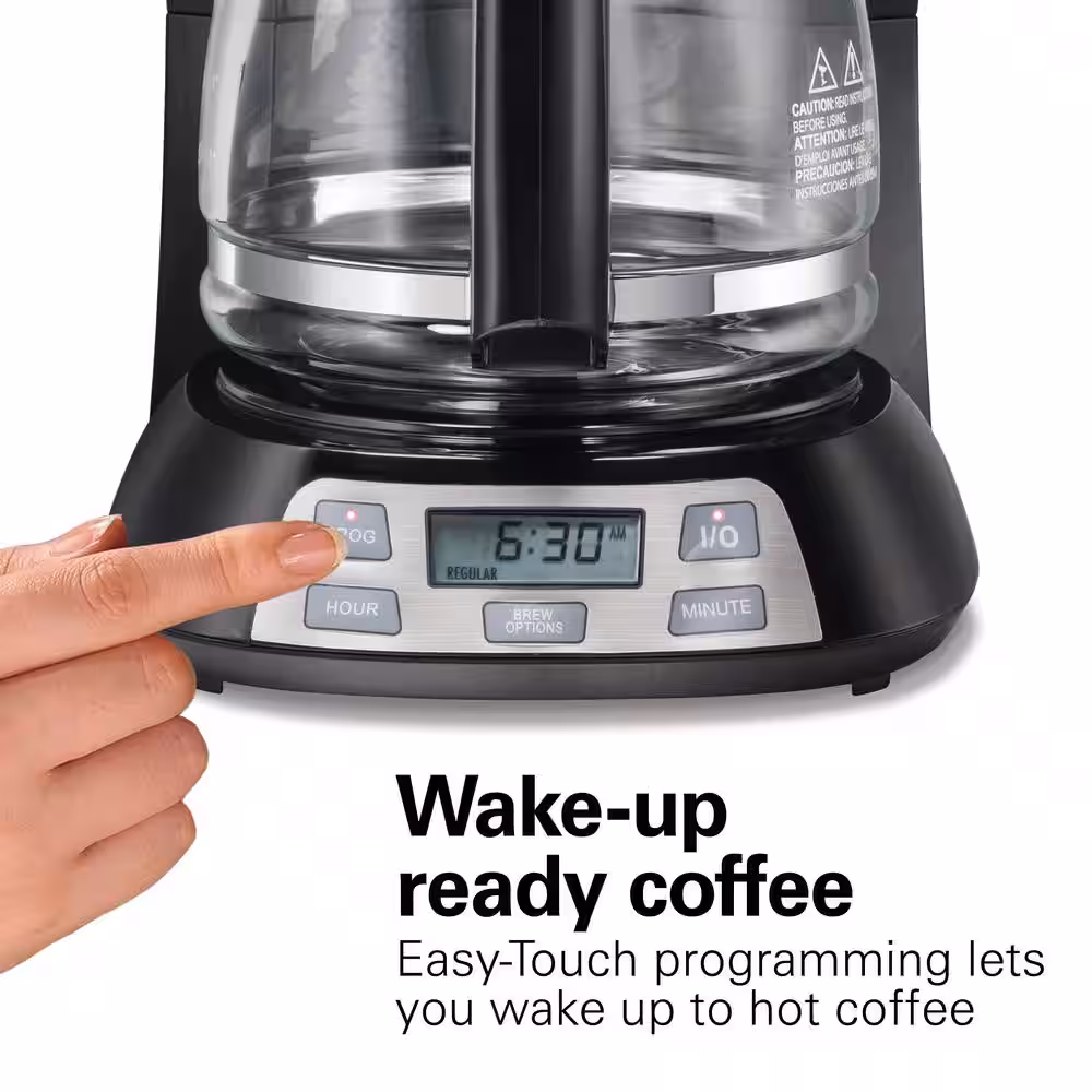 Hamilton Beach 12-Cup Black and Stainless Steel Programmable Drip Coffee Maker