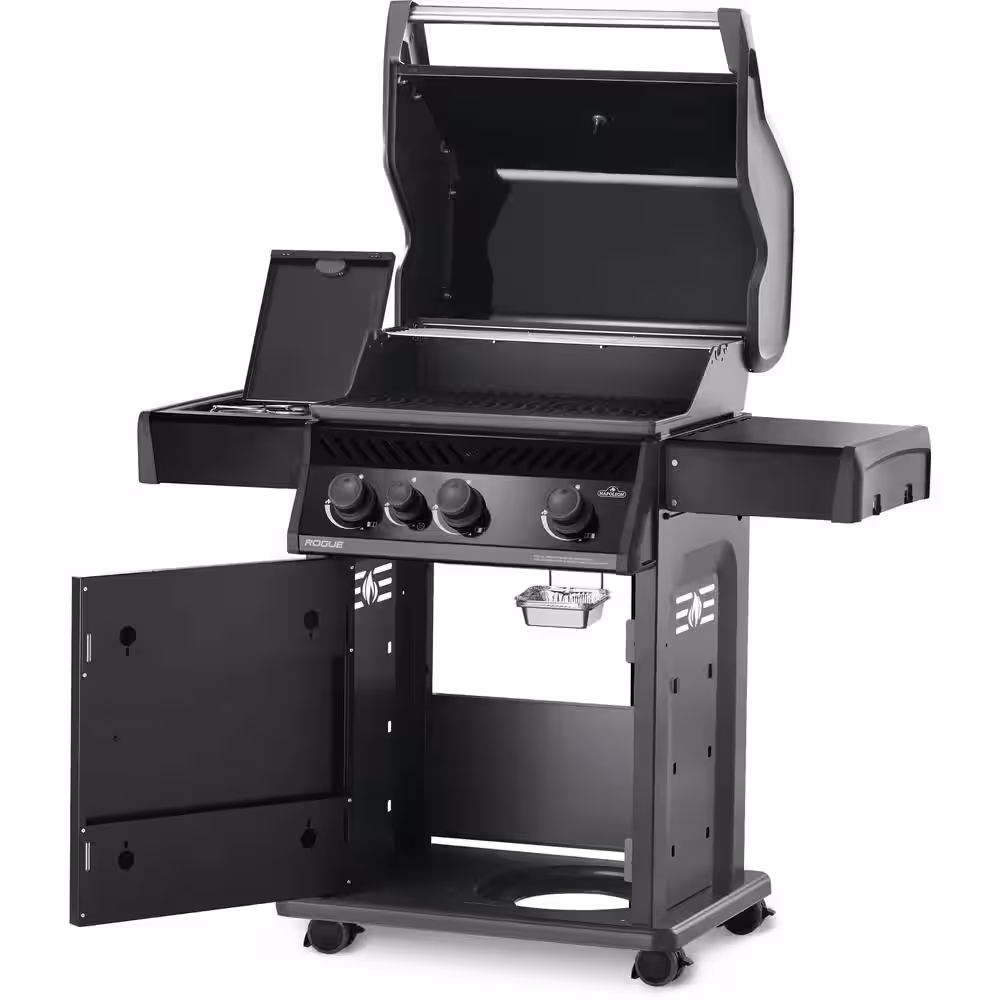 NAPOLEON Rogue 3-Burner Natural Gas Grill with Range Side Burner in Black