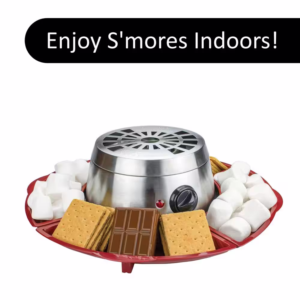 Brentwood Appliances 350-Watt Red Stainless Steel Indoor Electric 8-Piece S'mores Maker