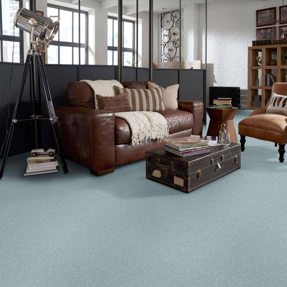 Home Decorators Collection Brave Soul I - Atmospheric - Blue 34.7 oz. Polyester Texture Installed Carpet
